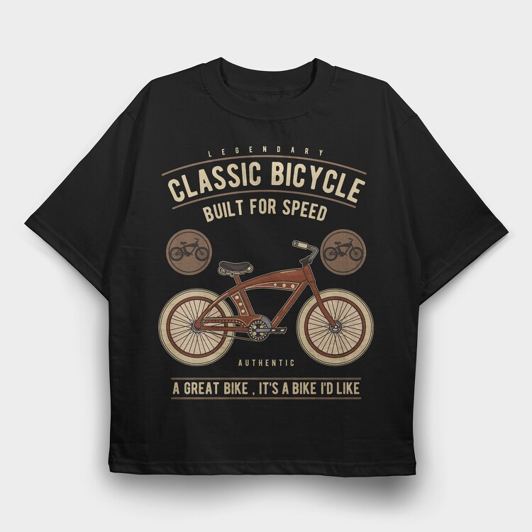 Legendary Classic Bicycle, Tricou Oversize Barbati (Unisex)