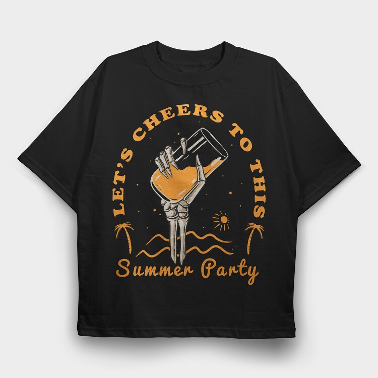 Lets Cheers Summer, Tricou Oversize Barbati (Unisex)