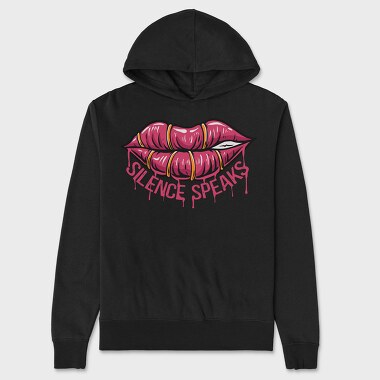 Lips Speak Silence, Hanorac Oversize Barbati (Unisex)