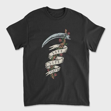 Love Life Death Roses, Tricou Barbati (Unisex)