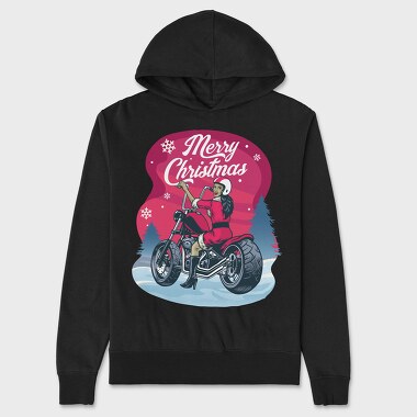 Merry Motorbike Santa, Hanorac Oversize Barbati (Unisex)