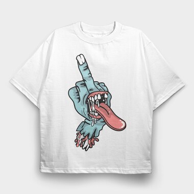 Middle Finger Tongue, Tricou Oversize Barbati (Unisex)