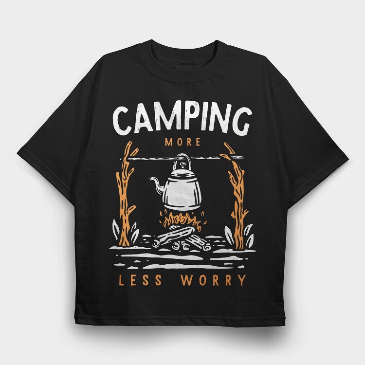 More Less Worry, Tricou Oversize Barbati (Unisex)