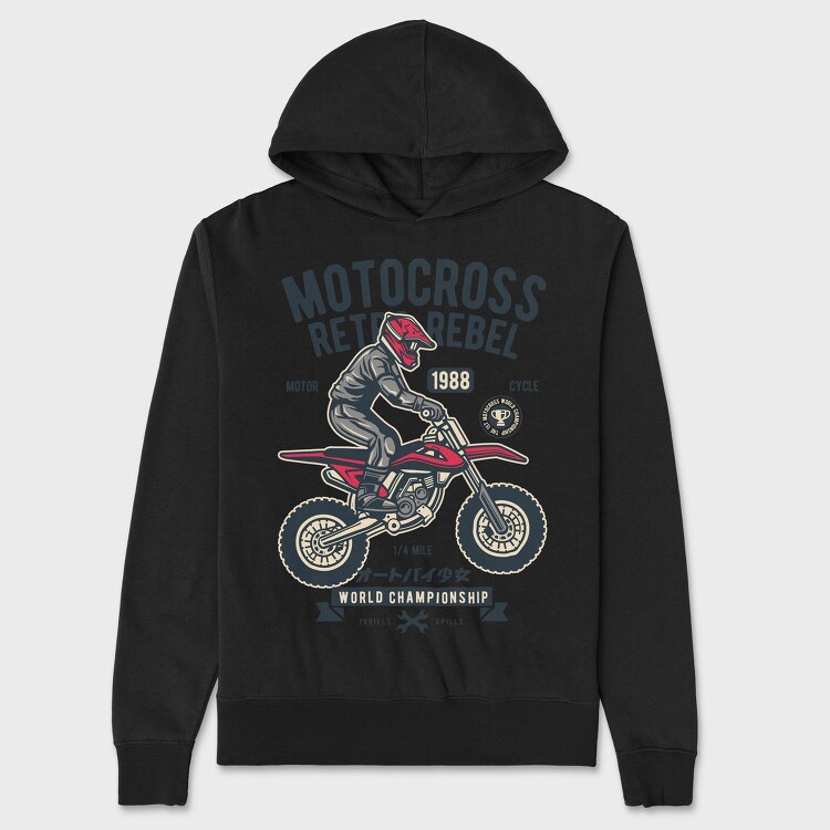Motocross Rebel Race, Hanorac Oversize Barbati (Unisex)