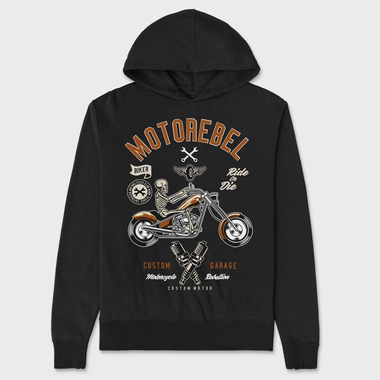 Motorcycle Rebel, Hanorac Oversize Barbati (Unisex)