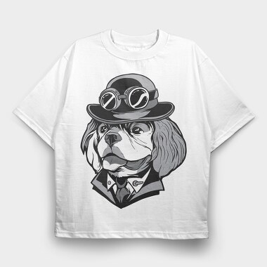 Pilot Pup, Tricou Oversize Barbati (Unisex)