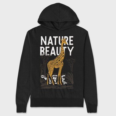 Nature Beauty Giraffe, Hanorac Oversize Barbati (Unisex)