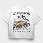 Outdoor Traveler, Tricou Oversize Barbati (Unisex)
