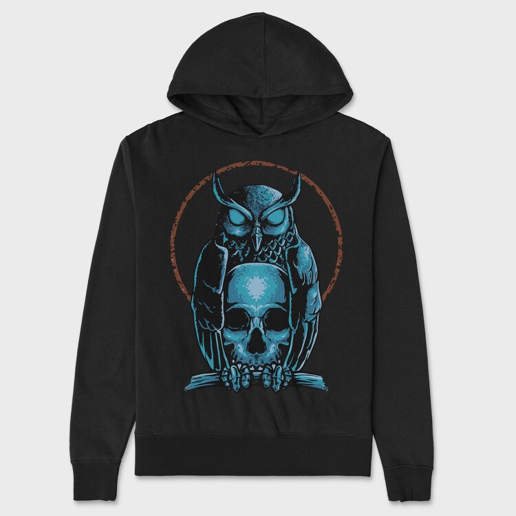 Owl Skull Emblem, Hanorac Oversize Barbati (Unisex)