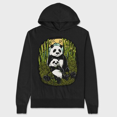 Panda Bamboo Paradise, Hanorac Oversize Barbati (Unisex)