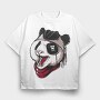 Panda Pirate Roar, Tricou Oversize Barbati (Unisex)