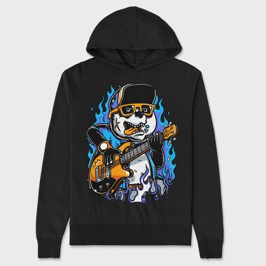 Panda Rockstar Guitar, Hanorac Oversize Barbati (Unisex)