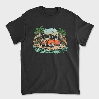 Peace Bus Beach, Tricou Barbati (Unisex)