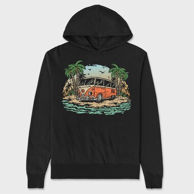 Peace Bus Beach, Hanorac Oversize Barbati (Unisex)