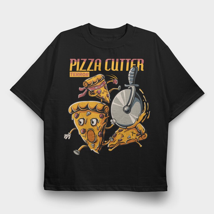 Pizza Cutter Terror, Tricou Oversize Barbati (Unisex)