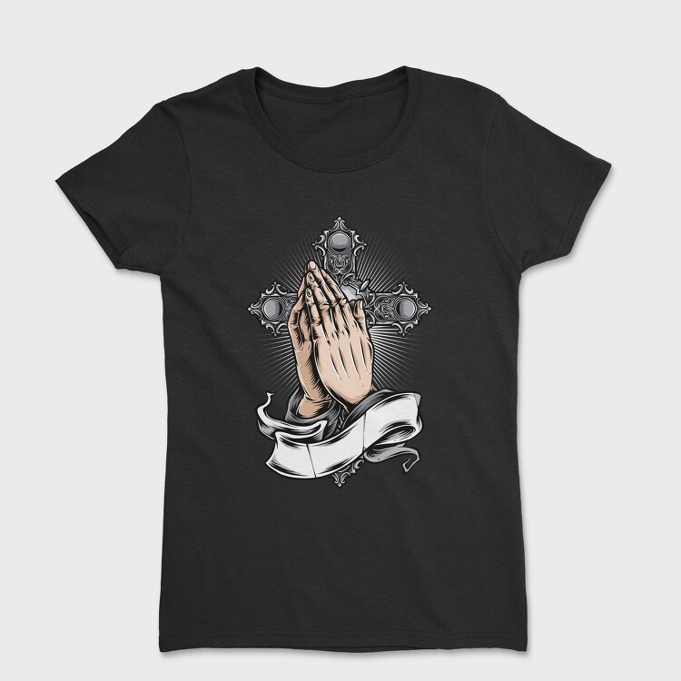 Praying Hands Cross, Tricou Femei