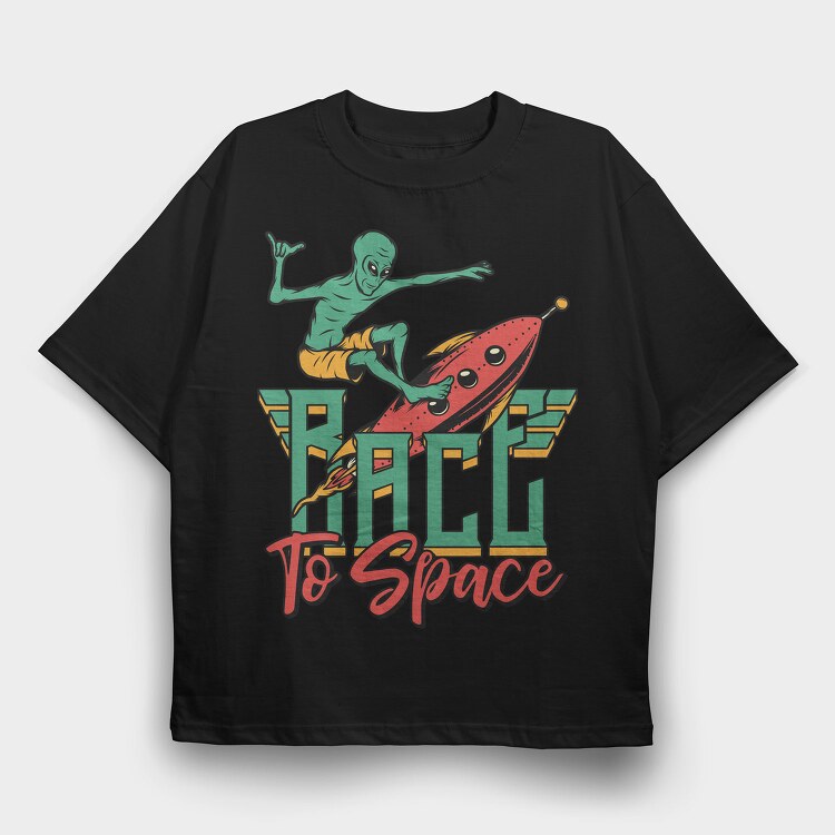 Race To Space, Tricou Oversize Barbati (Unisex)