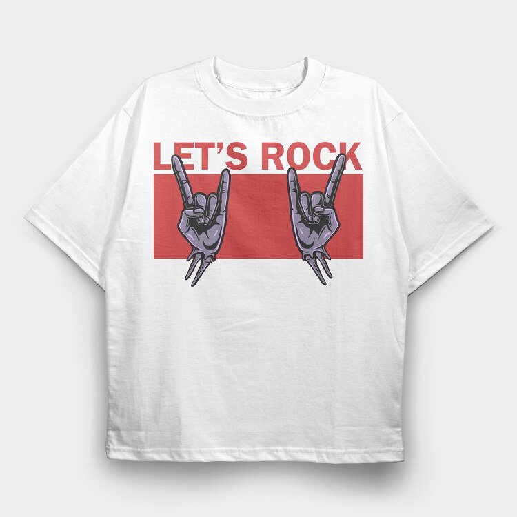 Rock On Hands, Tricou Oversize Barbati (Unisex)