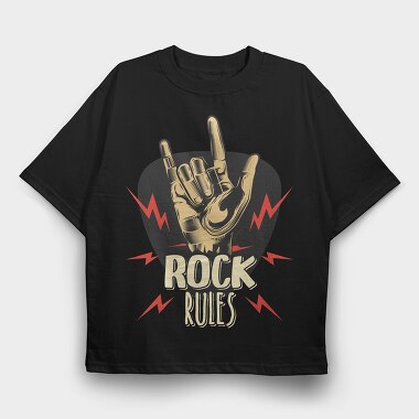 Rock On Rules, Tricou Oversize Barbati (Unisex)