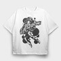 Rockin Guitar Ninja, Tricou Oversize Barbati (Unisex)