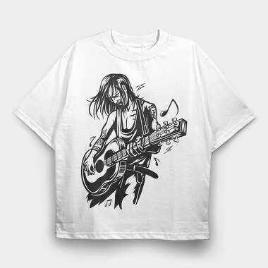 Rockstar Guitar Solo, Tricou Oversize Barbati (Unisex)