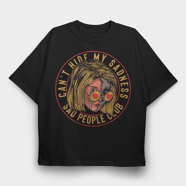 Sad People Club, Tricou Oversize Barbati (Unisex)