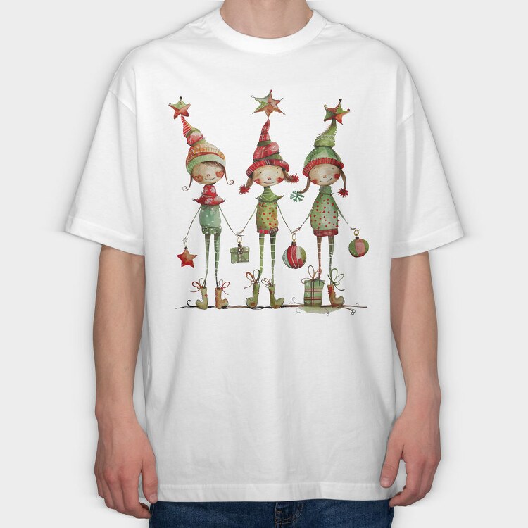 Christmas Elves Gifts, Tricou Oversize Barbati (Unisex)