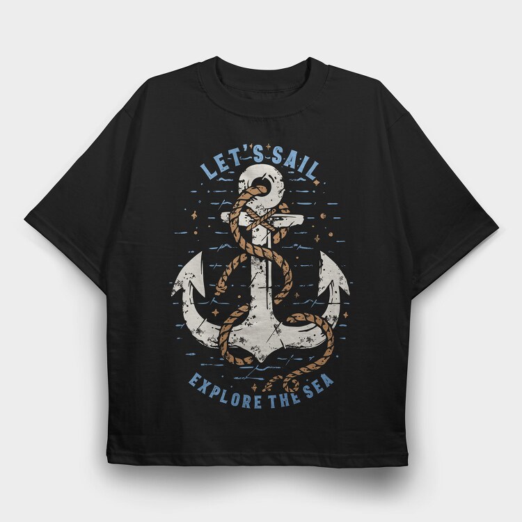 Sail The Sea, Tricou Oversize Barbati (Unisex)
