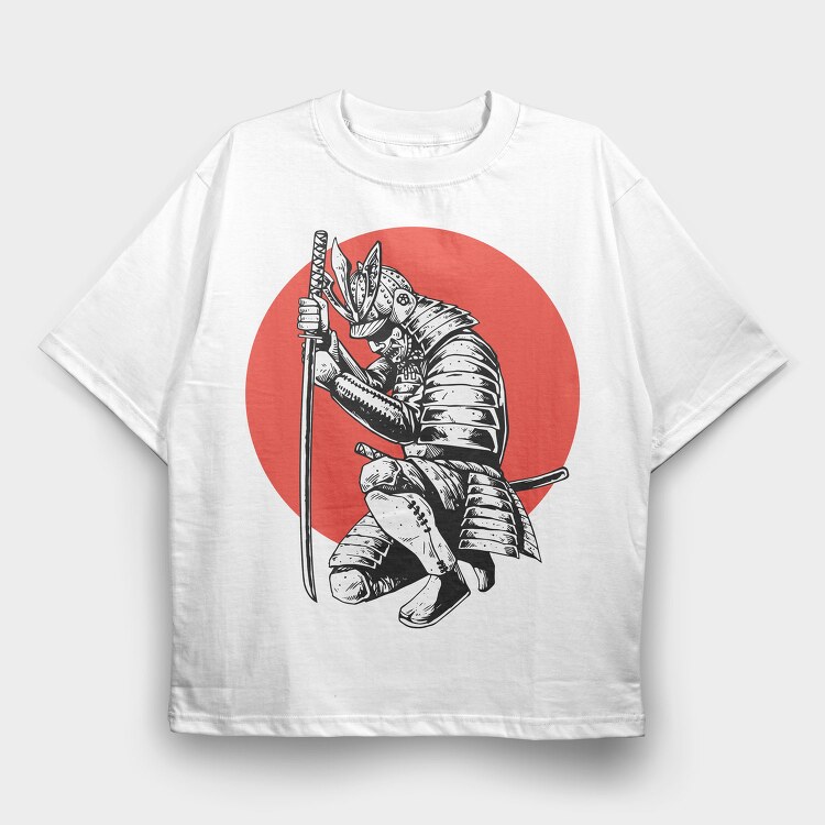 Samurai Warrior, Tricou Oversize Barbati (Unisex)