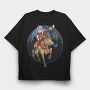Santa Moose Ride, Tricou Oversize Barbati (Unisex)