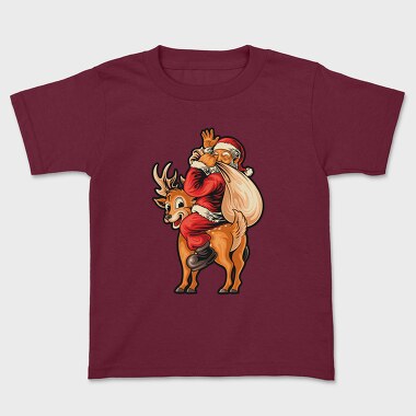Santa Reindeer Hug, Tricou Copii