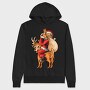 Santa Reindeer Hug, Hanorac Oversize Barbati (Unisex)