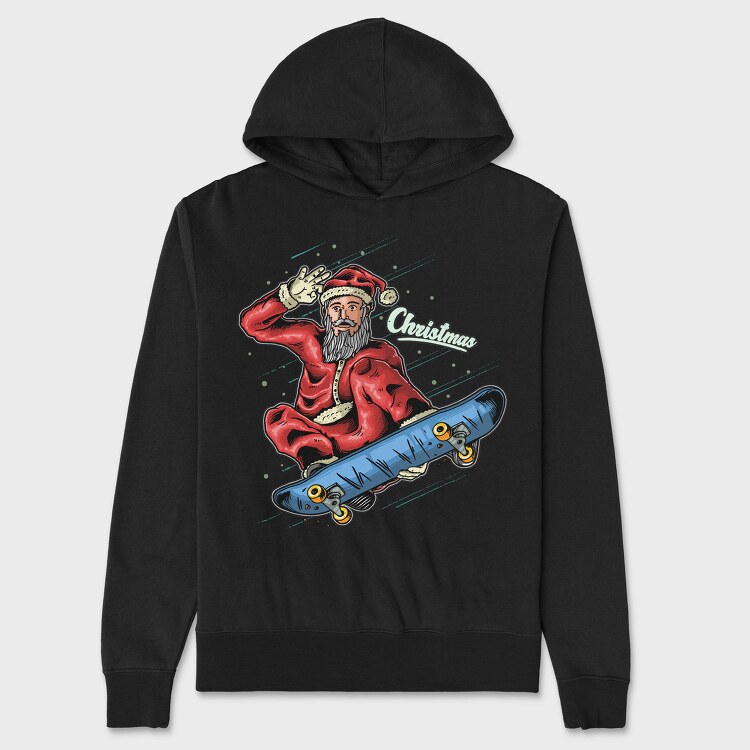 Santa Skateboarding, Hanorac Oversize Barbati (Unisex)