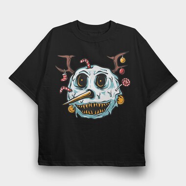 Santa Skull, Tricou Oversize Barbati (Unisex)