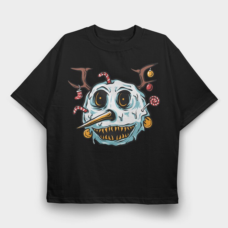 Santa Skull, Tricou Oversize Barbati (Unisex)