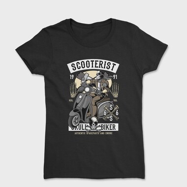 Scooter Biker Skull, Tricou Femei