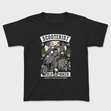 Scooter Biker Skull, Tricou Copii