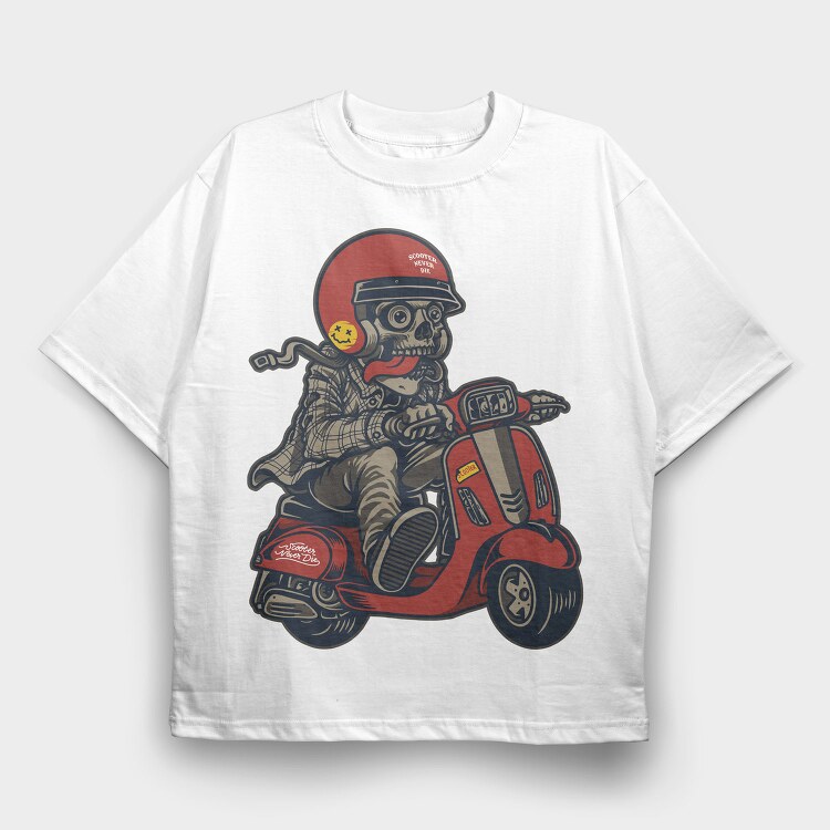 Scooter Never Die, Tricou Oversize Barbati (Unisex)