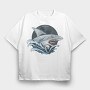 Shark Attack Splash 1, Tricou Oversize Barbati (Unisex)