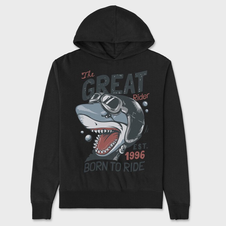 Shark Rider Born, Hanorac Oversize Barbati (Unisex)