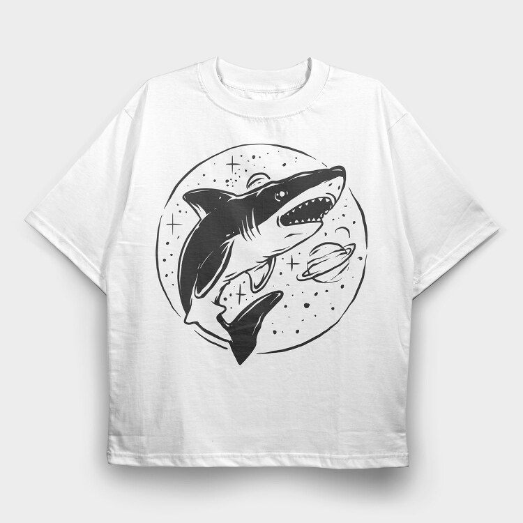 Shark Space Dreams, Tricou Oversize Barbati (Unisex)