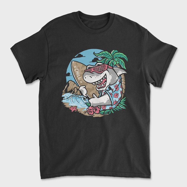 Shark Surf Chill, Tricou Barbati (Unisex)