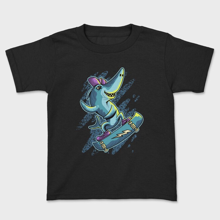 Skate Shark Neon, Tricou Copii