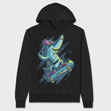 Skate Shark Neon, Hanorac Oversize Barbati (Unisex)