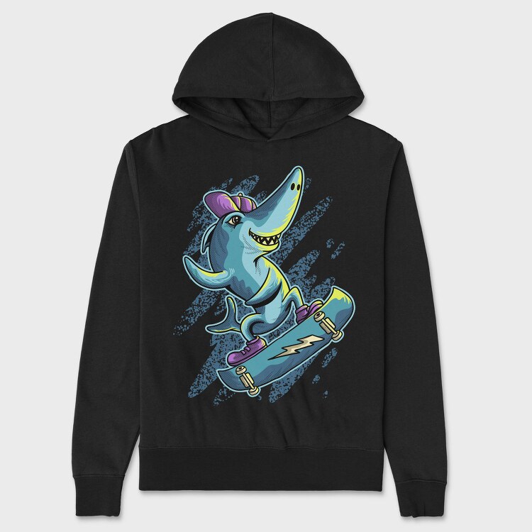 Skate Shark Neon, Hanorac Oversize Barbati (Unisex)