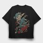 Skate Zombie, Tricou Oversize Barbati (Unisex)