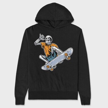 Skateboard Skeleton, Hanorac Oversize Barbati (Unisex)