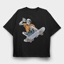 Skateboard Skeleton, Tricou Oversize Barbati (Unisex)