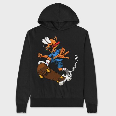 Skateboarding Fox, Hanorac Oversize Barbati (Unisex)