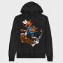 Skateboarding Fox, Hanorac Oversize Barbati (Unisex)